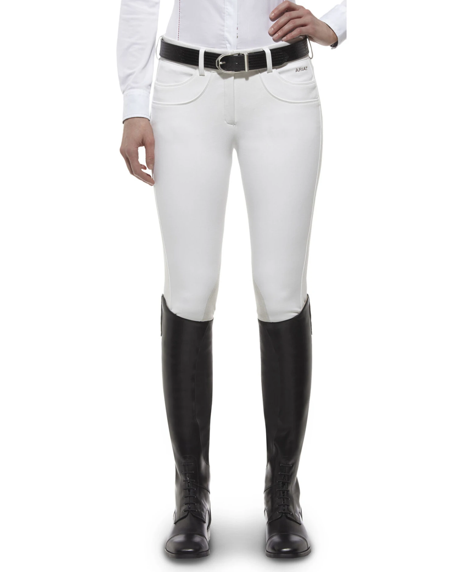 Ariat Women's Olympia Zip-Front Low Rise Knee Patch Breeches 1 Ariat Women's Olympia Zip-Front Low Rise Knee Patch Breeches