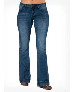 Cowgirl Tuff Women's Medium Wash Natural Waist Trousers -Cheap Western Femme Store 2000281432 400 P2