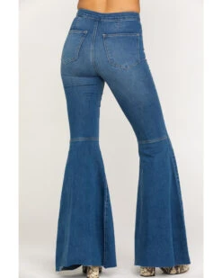 Free People Women's Dark Wash High Rise Just Float On Flare Jeans -Cheap Western Femme Store 2000284725 401 P4