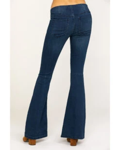 Free People Women's Dark Wash Flare Penny Pull On Jeans 10 Free People Women's Dark Wash Flare Penny Pull On Jeans -Cheap Western Femme Store 2000287473 400 P2