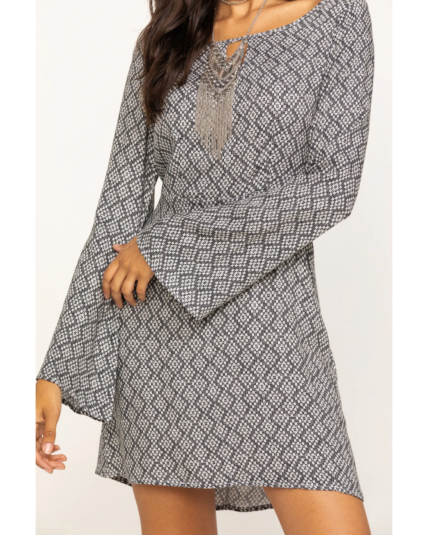Stetson Women's Geometric Southwestern Bell Sleeve Dress 6 Stetson Women's Geometric Southwestern Bell Sleeve Dress - Image 6