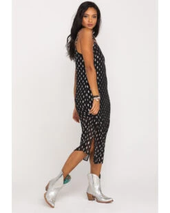 Band Of The Free Women's Black Dot Slip Midi Dress -Cheap Western Femme Store 2000308167 001 P6