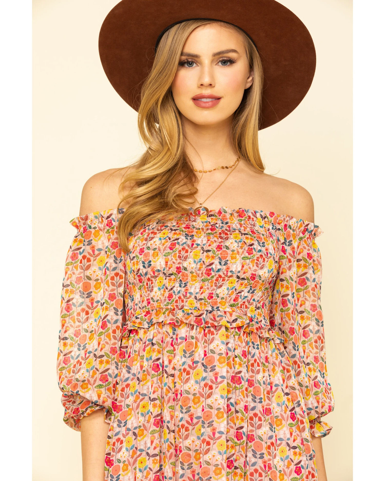 Molly Bracken Women's Pink Print Smock Dress 5 Molly Bracken Women's Pink Print Smock Dress - Image 5