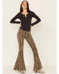 Show Me Your Mumu Women's Snake Print Berkeley Bell Bottoms -Cheap Western Femme Store 2000330720 900 P1