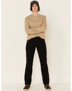 Wrangler Women's Black Ranger Straight Leg Work Pants -Cheap Western Femme Store 2000331653 001 P1