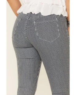 Rock & Roll Denim Women's Pinstripe High Rise Flare Jeans -Cheap Western Femme Store 2000338589 401 P3