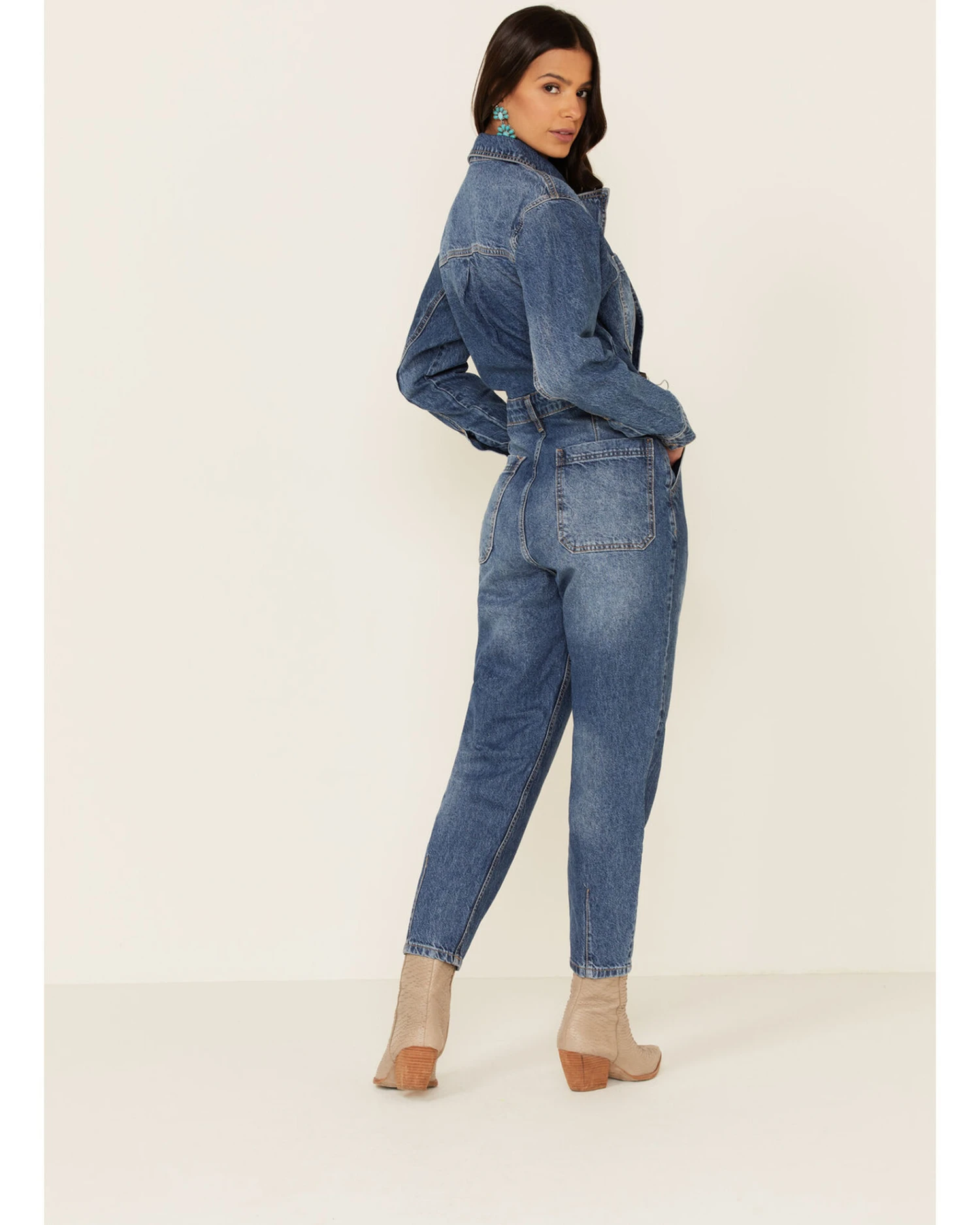 Free People Women's Denim Maris Coveralls 3 Free People Women's Denim Maris Coveralls - Image 3