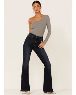 Lee Women's High Rise Dark Wash Late Night Flare Jeans -Cheap Western Femme Store 2000342317 401 P1