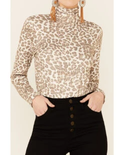 Tasha Polizzi Women's Kylie Multi Leopard Long Sleeve Turtleneck Top -Cheap Western Femme Store 2000344725 900 P3