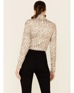 Tasha Polizzi Women's Kylie Multi Leopard Long Sleeve Turtleneck Top