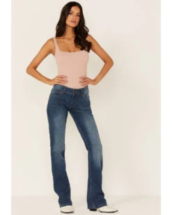 Wrangler Retro Women's Mae Nadia Light-Wash Stretch Bootcut Jeans -Cheap Western Femme Store 2000346643 400 P1
