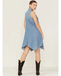 Wrangler Women's Denim Sleeveless Hanky Hem Midi Dress