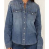 Idyllwind Women's Medium Wash Don't Settle Denim Western Shirt