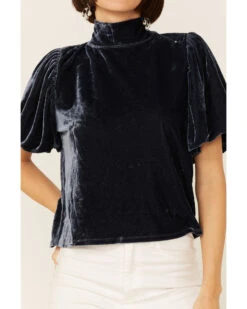 Free People Women's Velvet Knit Claudia Puff Short Sleeve Tee 6 Free People Women's Velvet Knit Claudia Puff Short Sleeve Tee -Cheap Western Femme Store 2000357136 410 P2