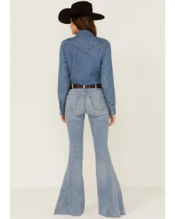 Ariat Women's R.E.A.L. Light Wash High Rise Slim Alondra Extreme Flare Jeans -Cheap Western Femme Store 2000357684 400 P3