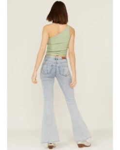 Shyanne Women's Light Wash High Rise Front Yoke Flare Jeans