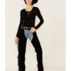 Understated Leather Women's Leather Suede Paris Texas Chaps