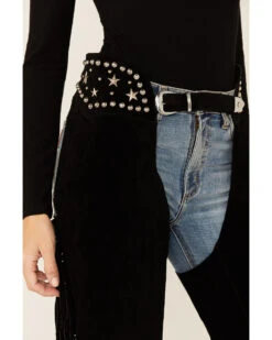 Understated Leather Women's Leather Suede Paris Texas Chaps -Cheap Western Femme Store 2000358787 001 P6