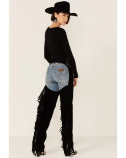 Understated Leather Women's Leather Suede Paris Texas Chaps -Cheap Western Femme Store 2000358787 001 P7