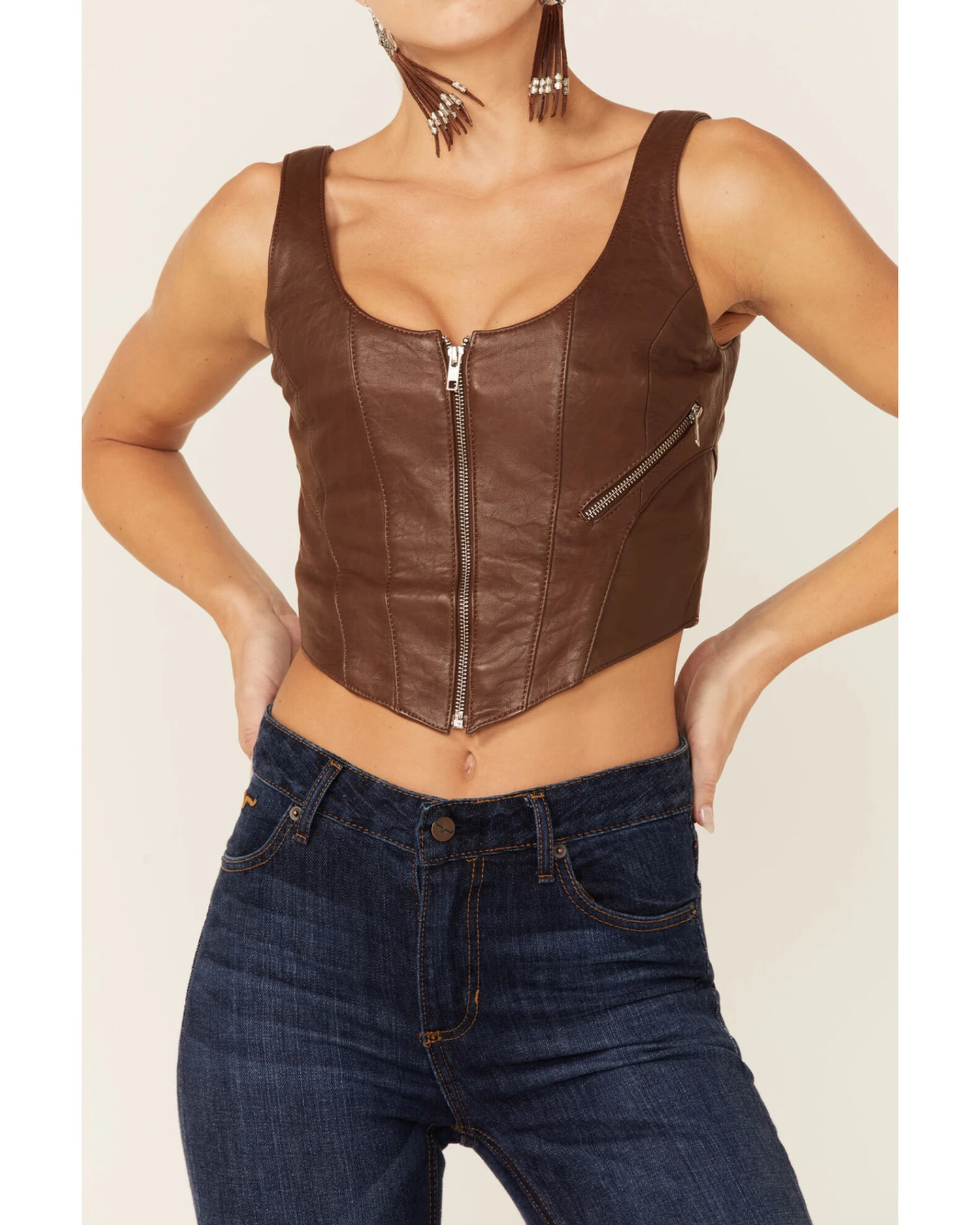 Understated Leather Women's Leather Moto Bustier 3 Understated Leather Women's Leather Moto Bustier - Image 3