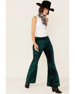 Free People Women's Walk With You Velvet Flare Trousers -Cheap Western Femme Store 2000359563 300 P4