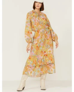 Show Me Your Mumu Women's Cait Midi Groovy Blooms Midi Dress -Cheap Western Femme Store 2000360777 900 P1