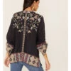 Johnny Was Women's Graphite Terraine Embroidered Blouse