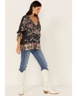 Johnny Was Women's Graphite Terraine Embroidered Blouse -Cheap Western Femme Store 2000362178 022 P4