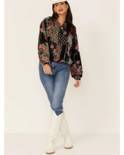 Johnny Was Women's Rose Burnout Cosima Blouse -Cheap Western Femme Store 2000362179 900 P4