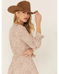 Beyond The Radar Women's Ditsy Long Sleeve Picnic Maxi Dress -Cheap Western Femme Store 2000362561 103 P3