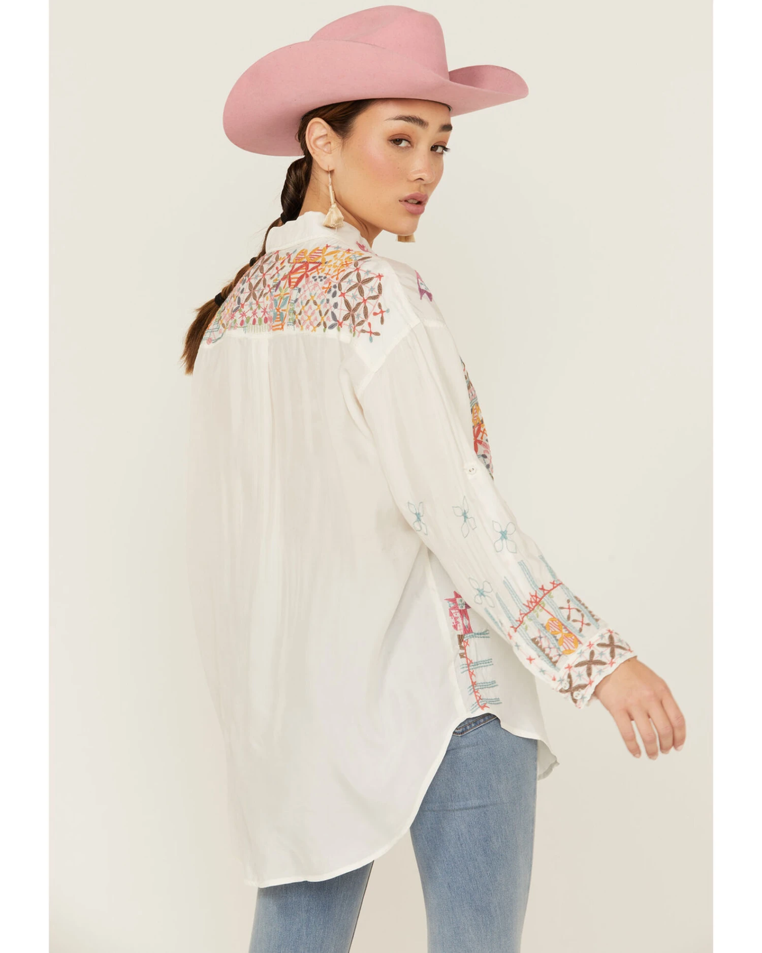 Johnny Was Women's Ryan Embroidered Button Down Long Sleeve Shirt 1 Johnny Was Women's Ryan Embroidered Button Down Long Sleeve Shirt