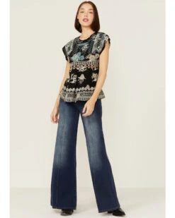 Johnny Was Women's Perlette Tie-Back Silk Pattern Blouse -Cheap Western Femme Store 2000363631 001 P4