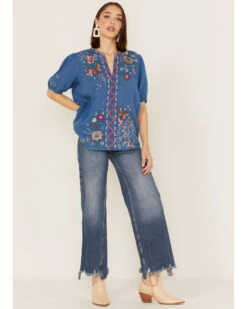 Johnny Was Women's Olinda Effortless Embroidered Floral Blouse -Cheap Western Femme Store 2000363649 400 P3