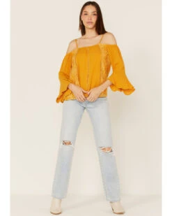 Miss Me Women's Cold Shoulder Lace Top -Cheap Western Femme Store 2000364437 702 P2