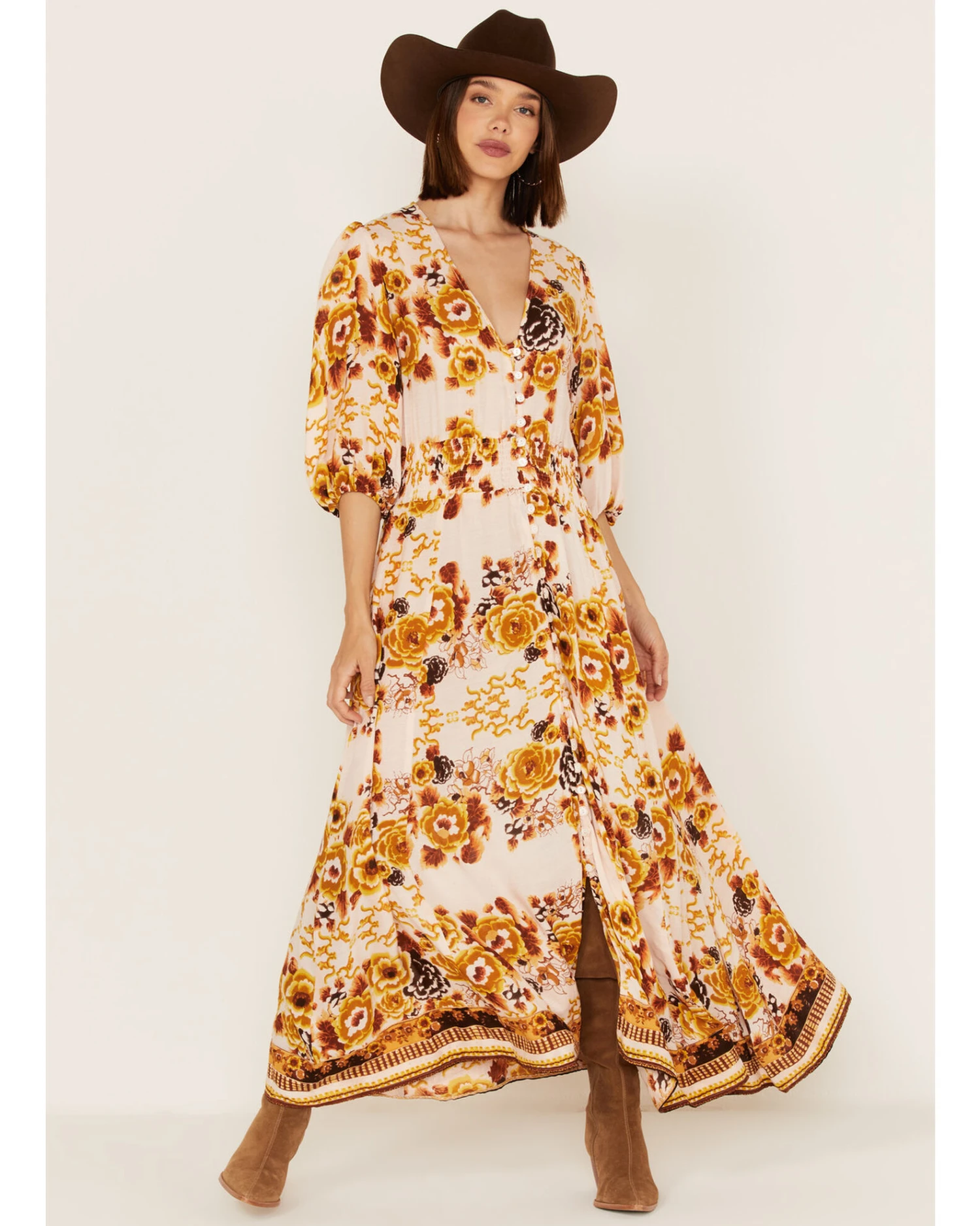 Talisman Women's Malicon Floral Print Puff Sleeve Maxi Dress 2 Talisman Women's Malicon Floral Print Puff Sleeve Maxi Dress - Image 2