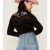 Rockmount Ranchwear Women's Vintage Rose Bouquet Embroidered Pearl Snap Western Shirt