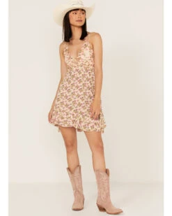 Free People Women's Adella Floral Print Sleeveless Slip Dress