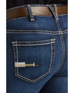 Ariat Women's Rebar Camden Medium Wash Flex Riveter Double Front Slim Leg Work Jeans -Cheap Western Femme Store 2000367463 400 P5