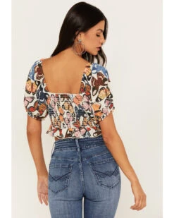 Show Me Your Mumu Women's Lila Butterfly Print Crop Top -Cheap Western Femme Store 2000368248 900 P4
