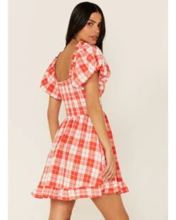 Show Me Your Mumu Women's Colvin Plaid Print Short Puff Sleeve Mini Dress -Cheap Western Femme Store 2000368249 600 P4