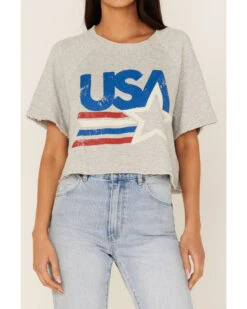 Show Me Your Mumu Women's USA Star Jimmy Cropped Tee -Cheap Western Femme Store 2000368252 070 P3