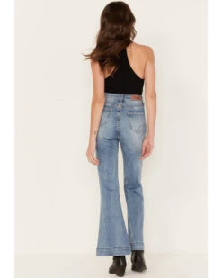 Rock & Roll Denim Women's High Rise Slit Denim Trouser Jeans -Cheap Western Femme Store 2000368546 450 P3