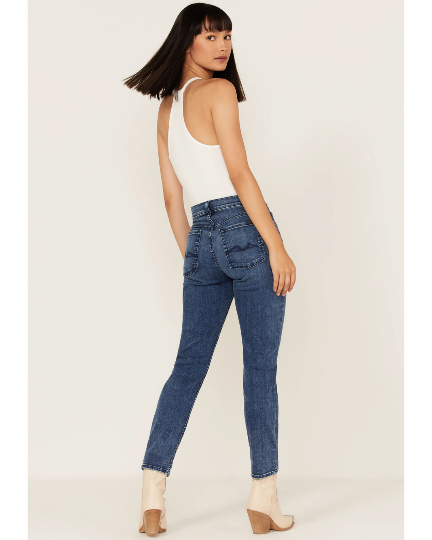 7 For All Mankind Mid Wash Josefina In Formosa Cuffed Skinny Jeans 2 7 For All Mankind Mid Wash Josefina In Formosa Cuffed Skinny Jeans - Image 2