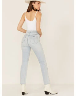 Rolla's Women's Light Wash High Rise Distressed Slim Dusters Straight Jeans -Cheap Western Femme Store 2000370921 400 P3