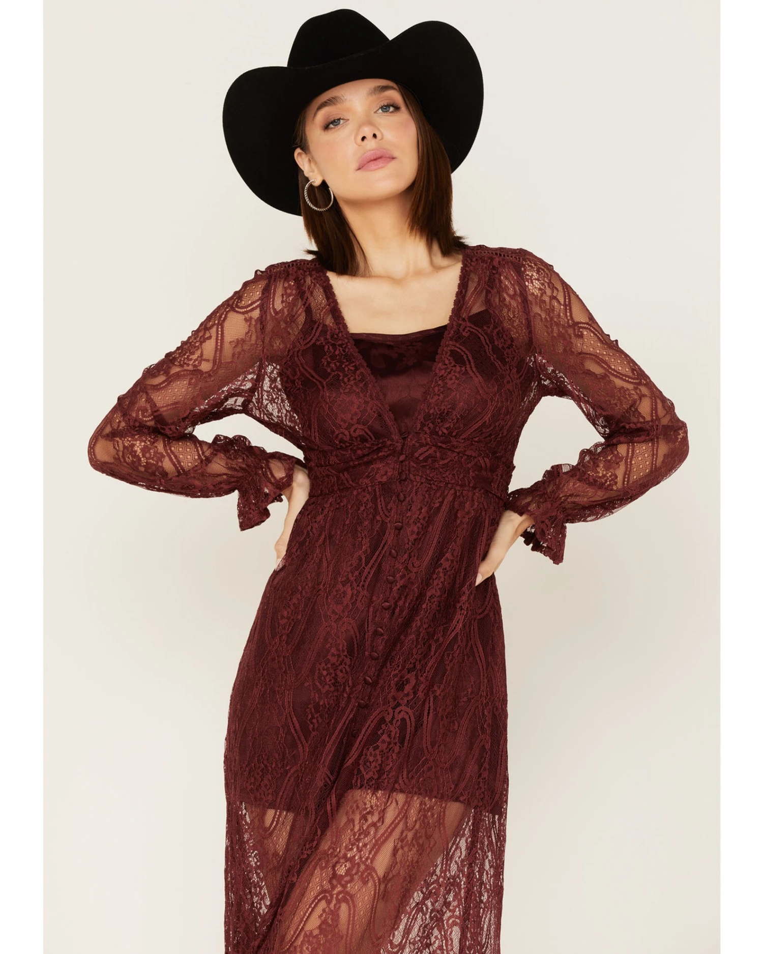 Shyanne Women's Floral Lace Duster Dress 3 Shyanne Women's Floral Lace Duster Dress - Image 3