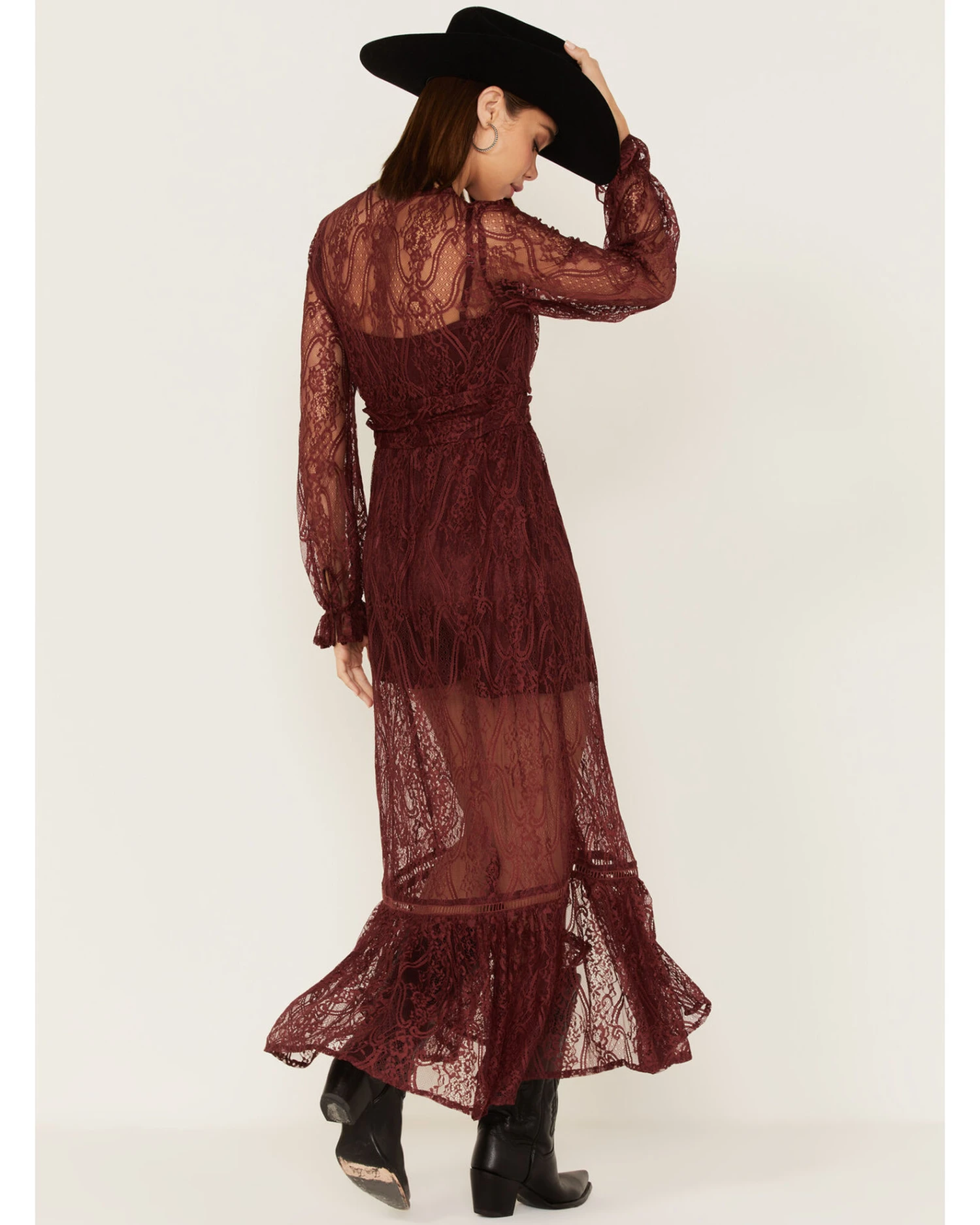 Shyanne Women's Floral Lace Duster Dress 4 Shyanne Women's Floral Lace Duster Dress - Image 4