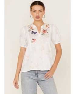 Johnny Was Women's Jailyn Puff Sleeve Weekend Top