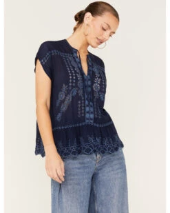 Johnny Was Women's Clemence Eyelet Lace Blouse 6 Johnny Was Women's Clemence Eyelet Lace Blouse -Cheap Western Femme Store 2000373890 400 P1