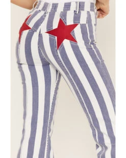 Free People Women's Firecracker Star & Stripe Flare Jeans -Cheap Western Femme Store 2000374739 400 P4