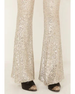 Show Me Your Mumu Women's Sequins Mercury Bell Bottom Pants -Cheap Western Femme Store 2000376656 040 P2